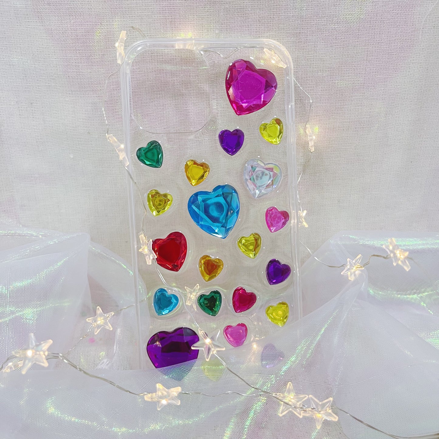 【CraftBeast handmade Ready-made】diamond heart resin phone case