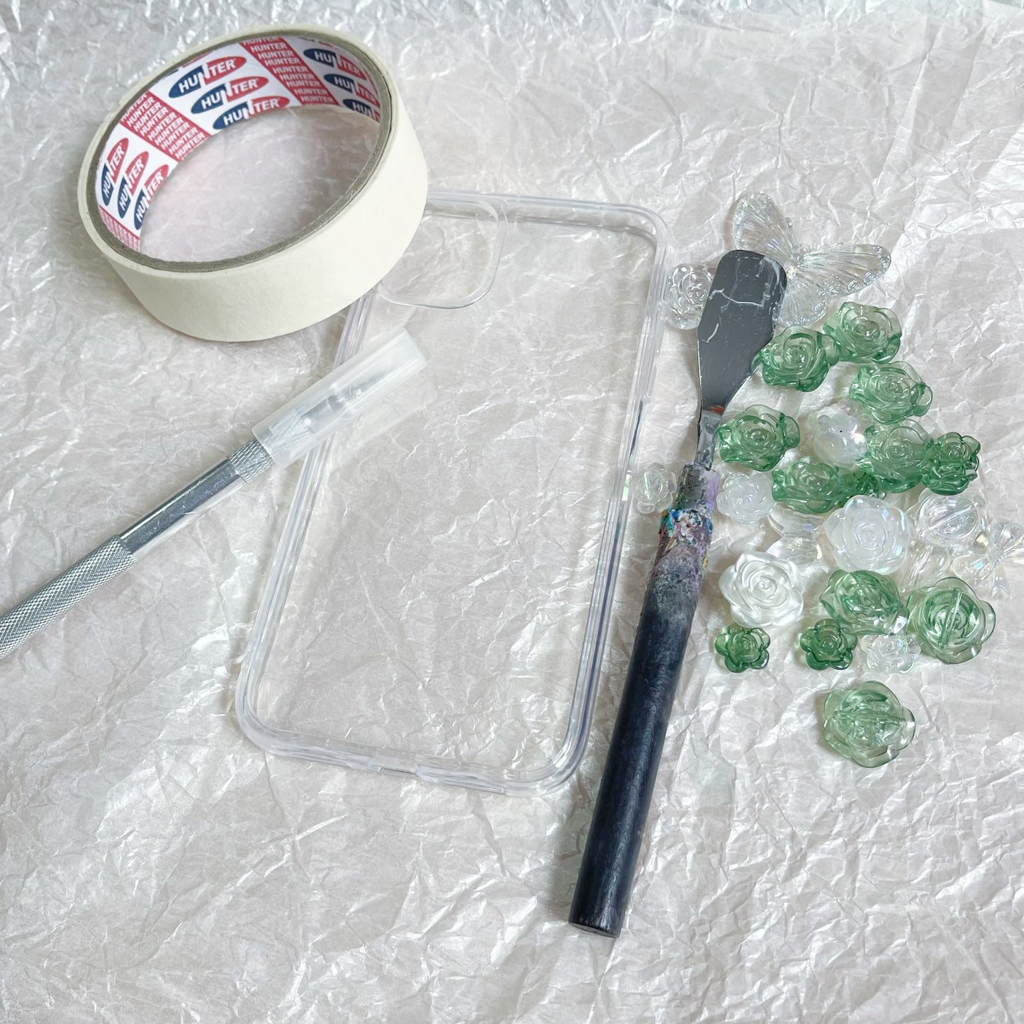 【CraftBeast Ready-made】Elegant Baroque Green Rose phone case