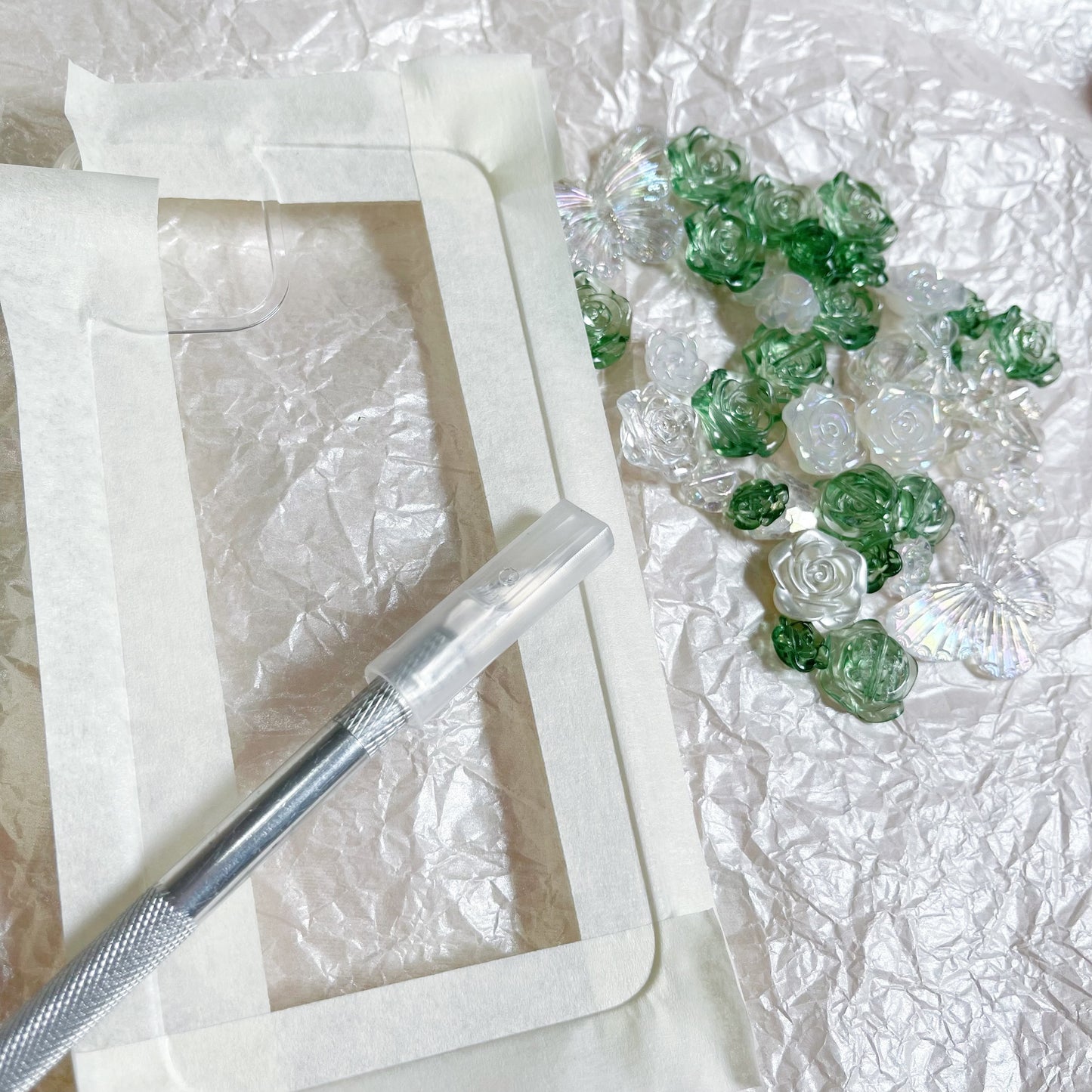 【CraftBeast Ready-made】Elegant Baroque Green Rose phone case