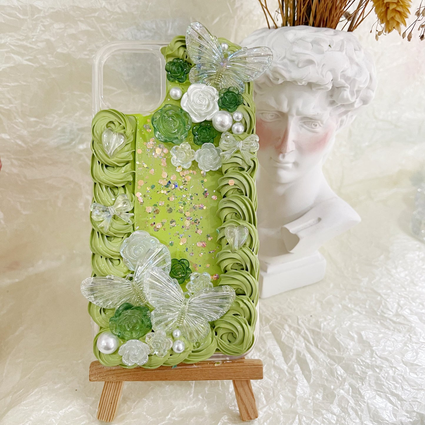 【CraftBeast Ready-made】Elegant Baroque Green Rose phone case