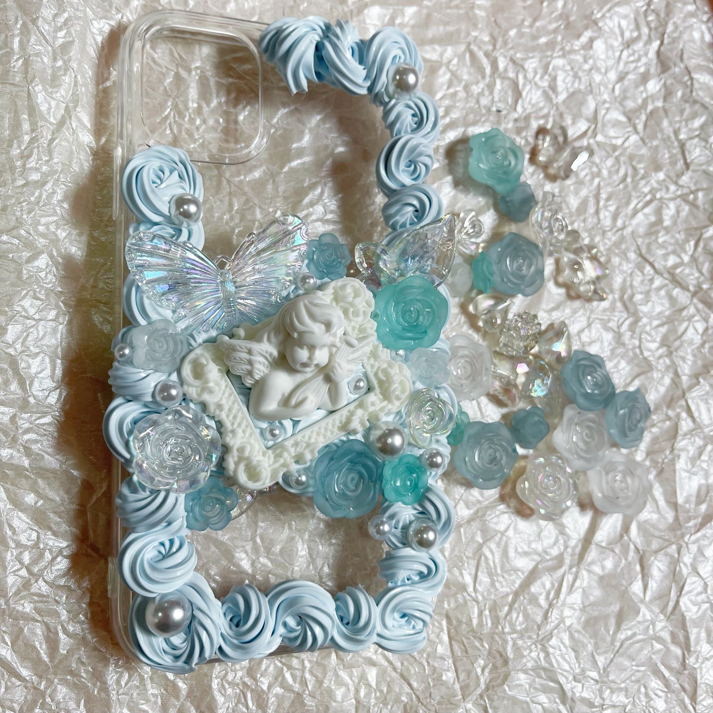 【CraftBeast Ready-made】Elegant Baroque Blue Rose phone case
