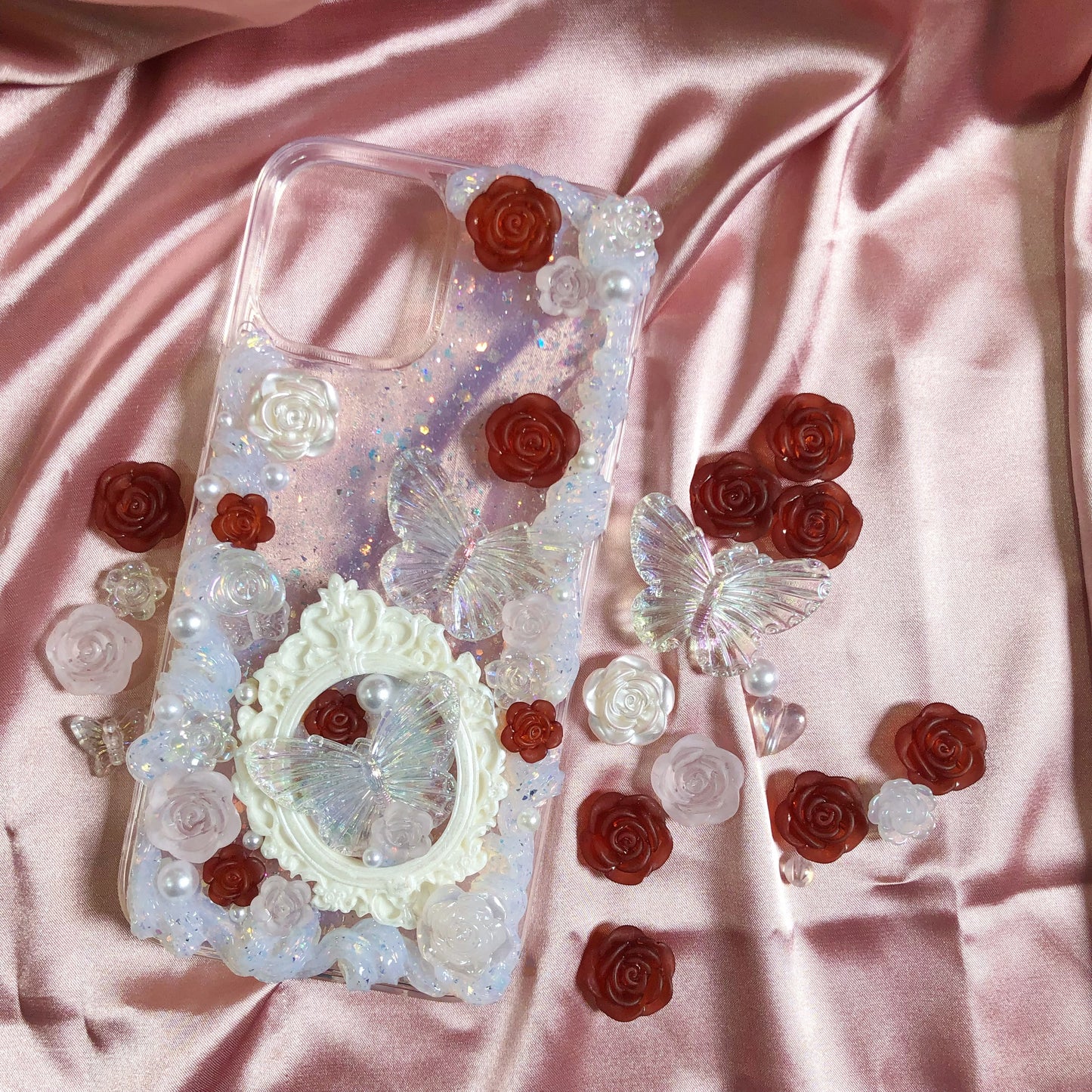 【CraftBeast Ready-made】Elegant Baroque Red Rose phone case