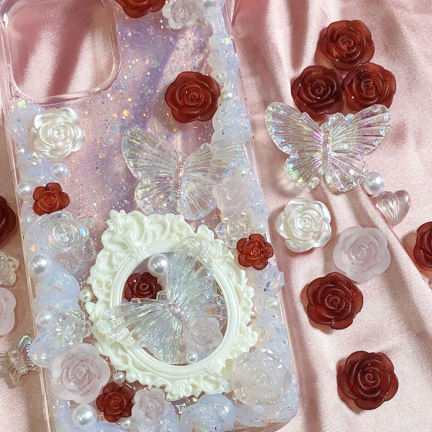 【CraftBeast Ready-made】Elegant Baroque Red Rose phone case