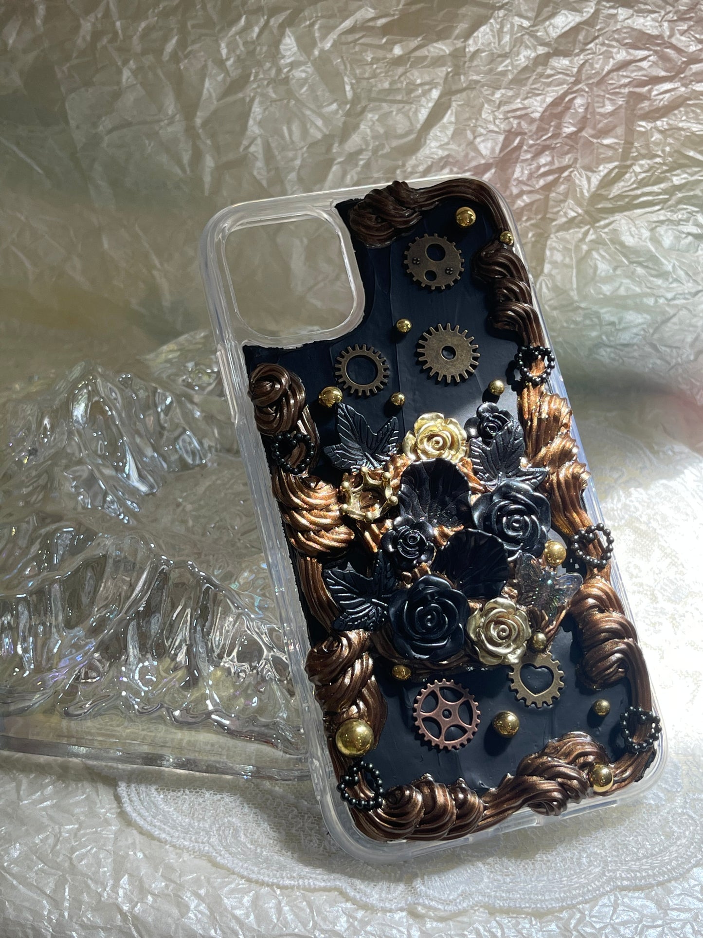 【CraftBeast Ready-made】Baroque golden brown phone case