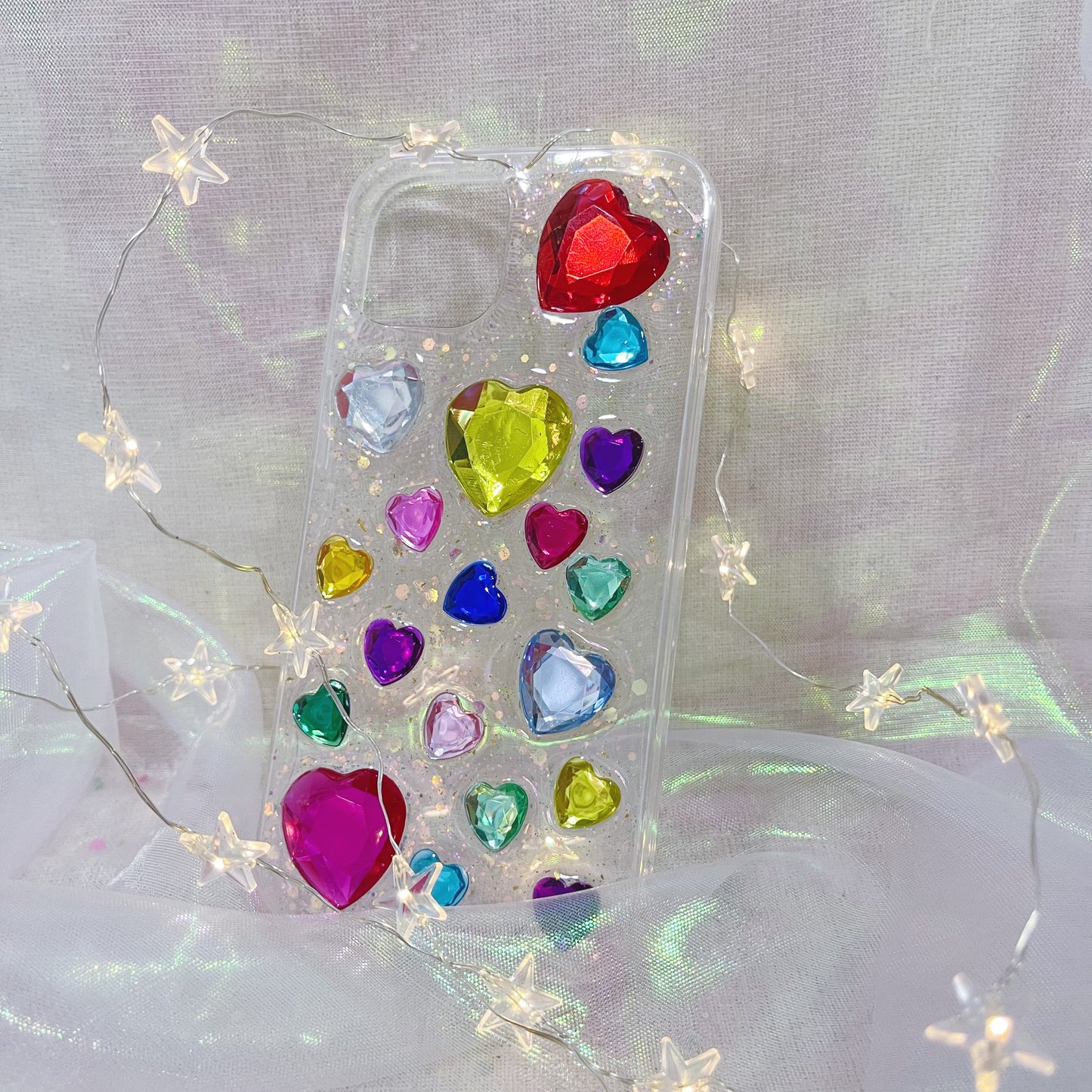 【CraftBeast handmade Ready-made】diamond heart resin phone case