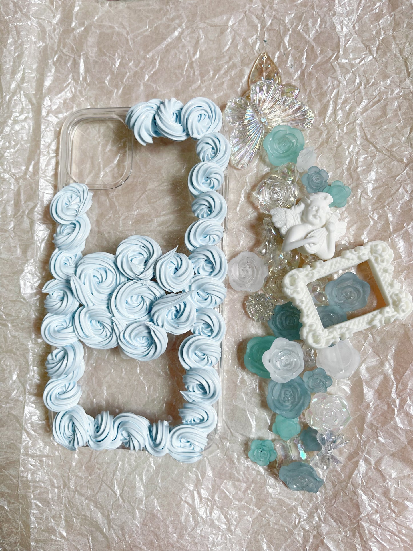 【CraftBeast Ready-made】Elegant Baroque Blue Rose phone case