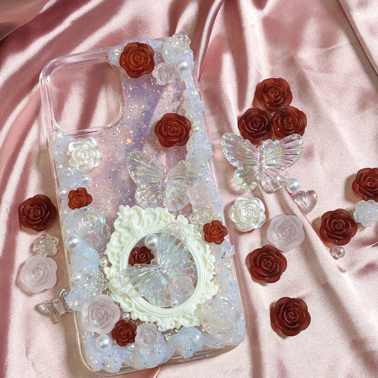 【CraftBeast Ready-made】Elegant Baroque Red Rose phone case